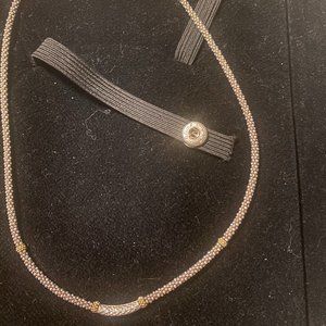 LAGOS Sterling & Gold Pave Diamond Necklace